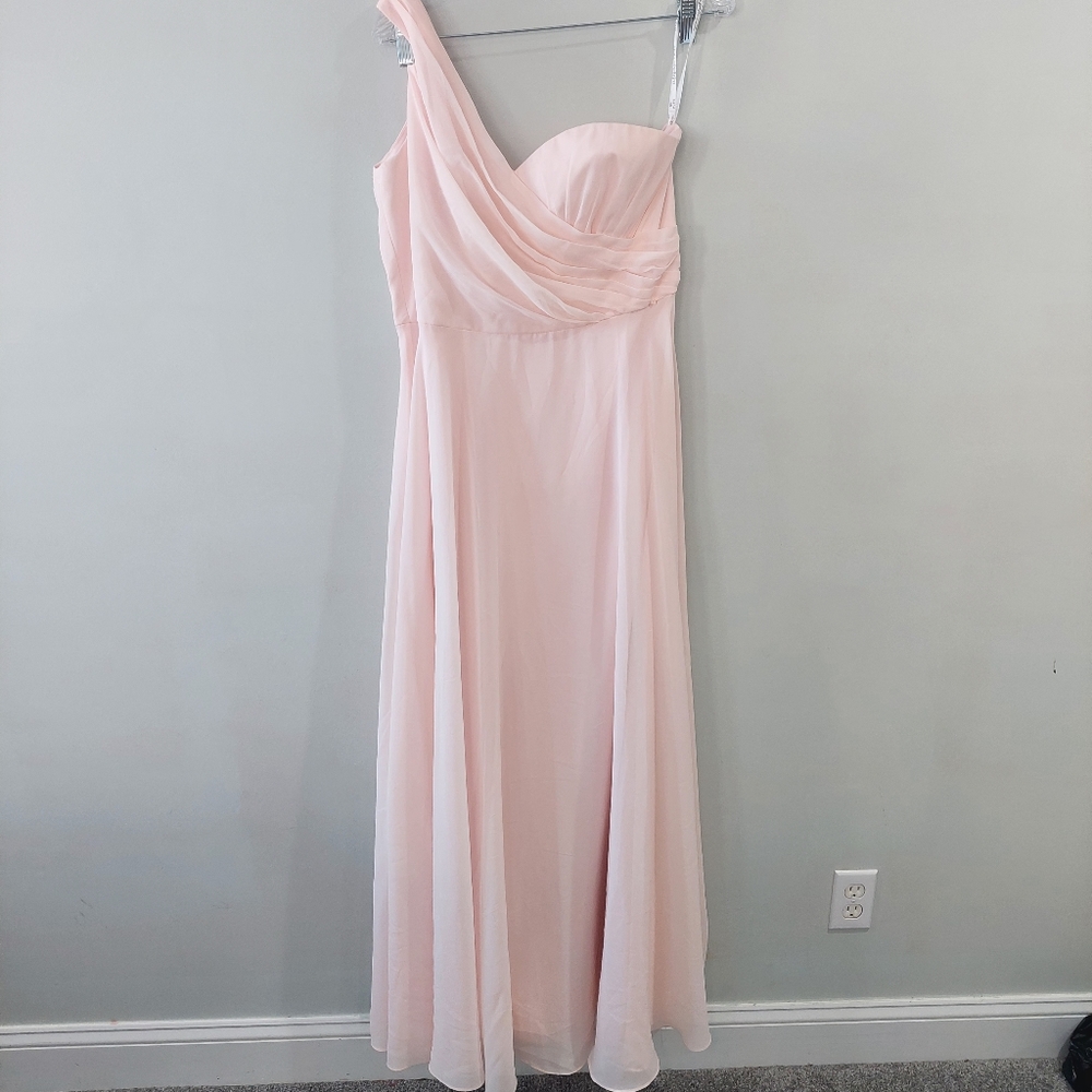 DB Studio Celebrate Formal Dress size 14 pink one shoulder a-line flowy zip back